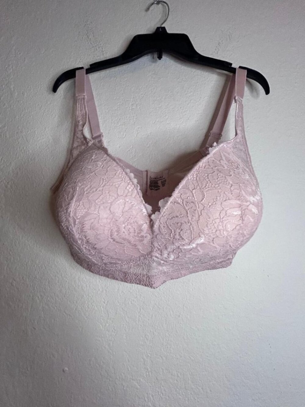 Gloria Vanderbilt Floral Lacy Soft Pink Adjustable Strap Bra Size 42D